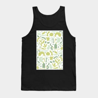 Vintage Aesthetic Minimalist Danish Pastel Abstract Sage Green Phone Case Tank Top